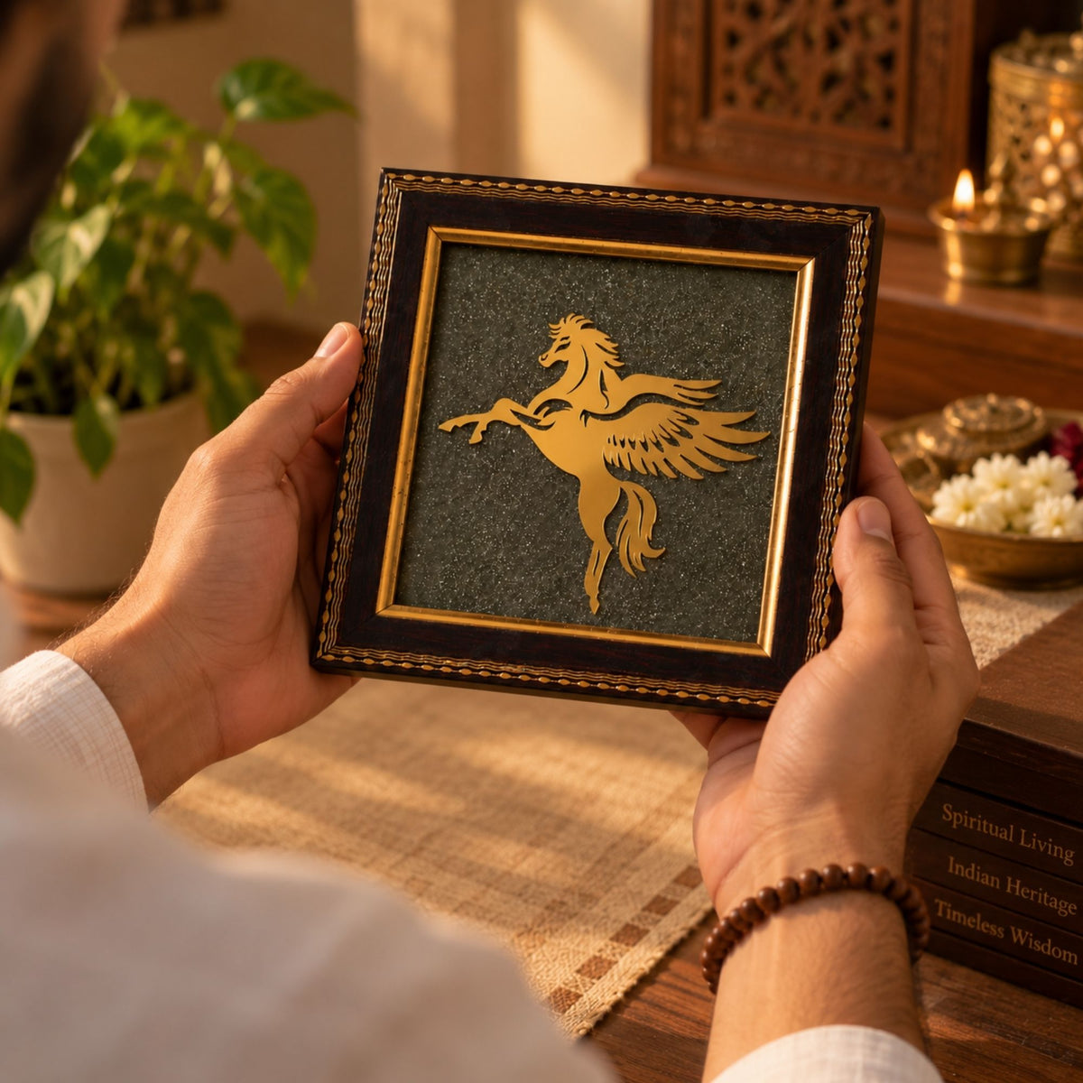 Flying Horse Raw Pyrite Frame