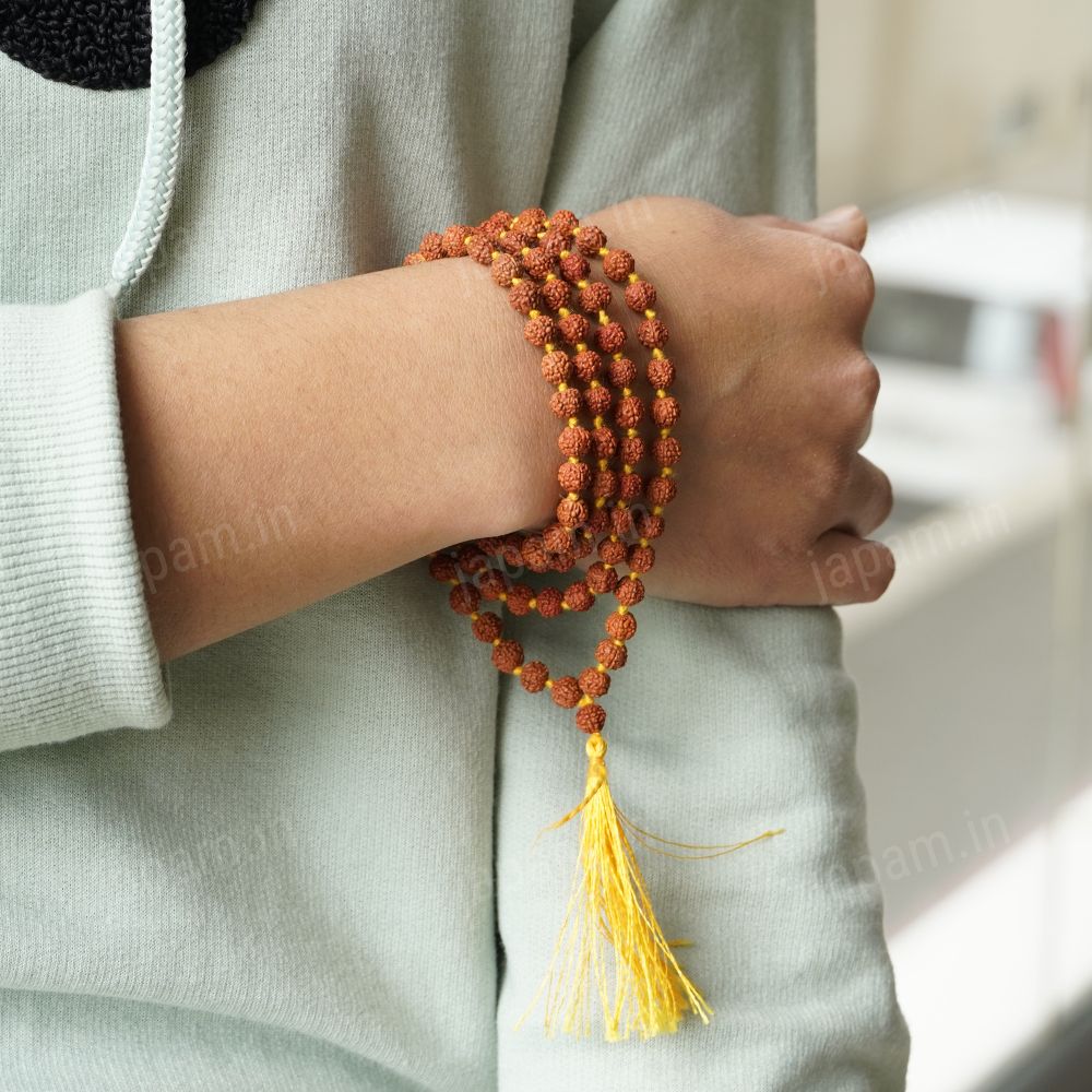 Brown Nanhe Rudraksha 108+1  Beads Mala for Kids