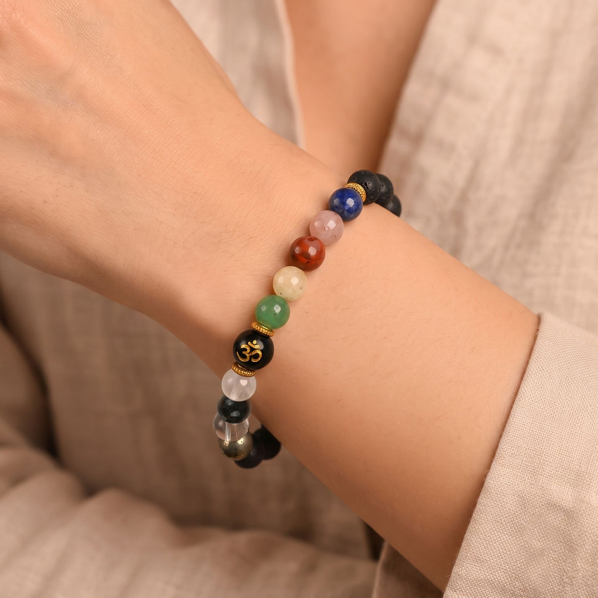 Navgrah Lava Beads Om Band