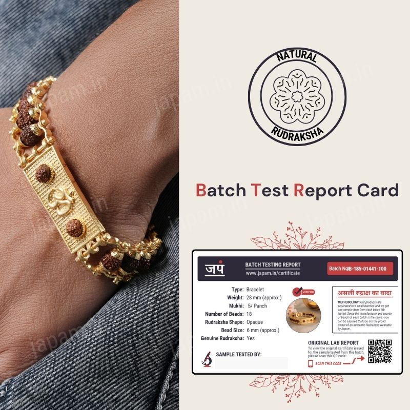 Gold Plated Modern Om Rudraksha Bracelet