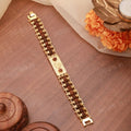 Gold Plated Modern Om Rudraksha Bracelet