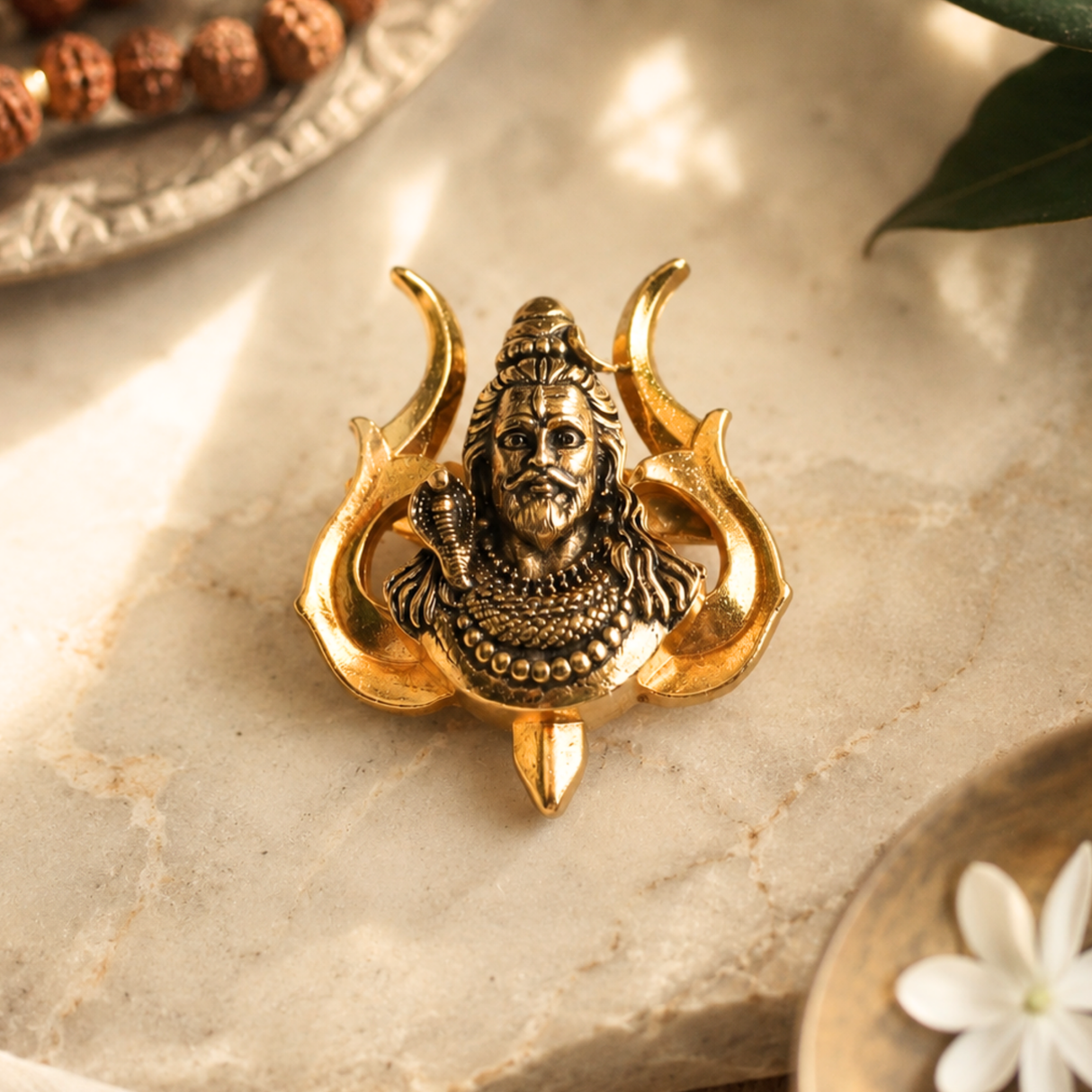 Gold Plated Cosmic Mahakal Brooch