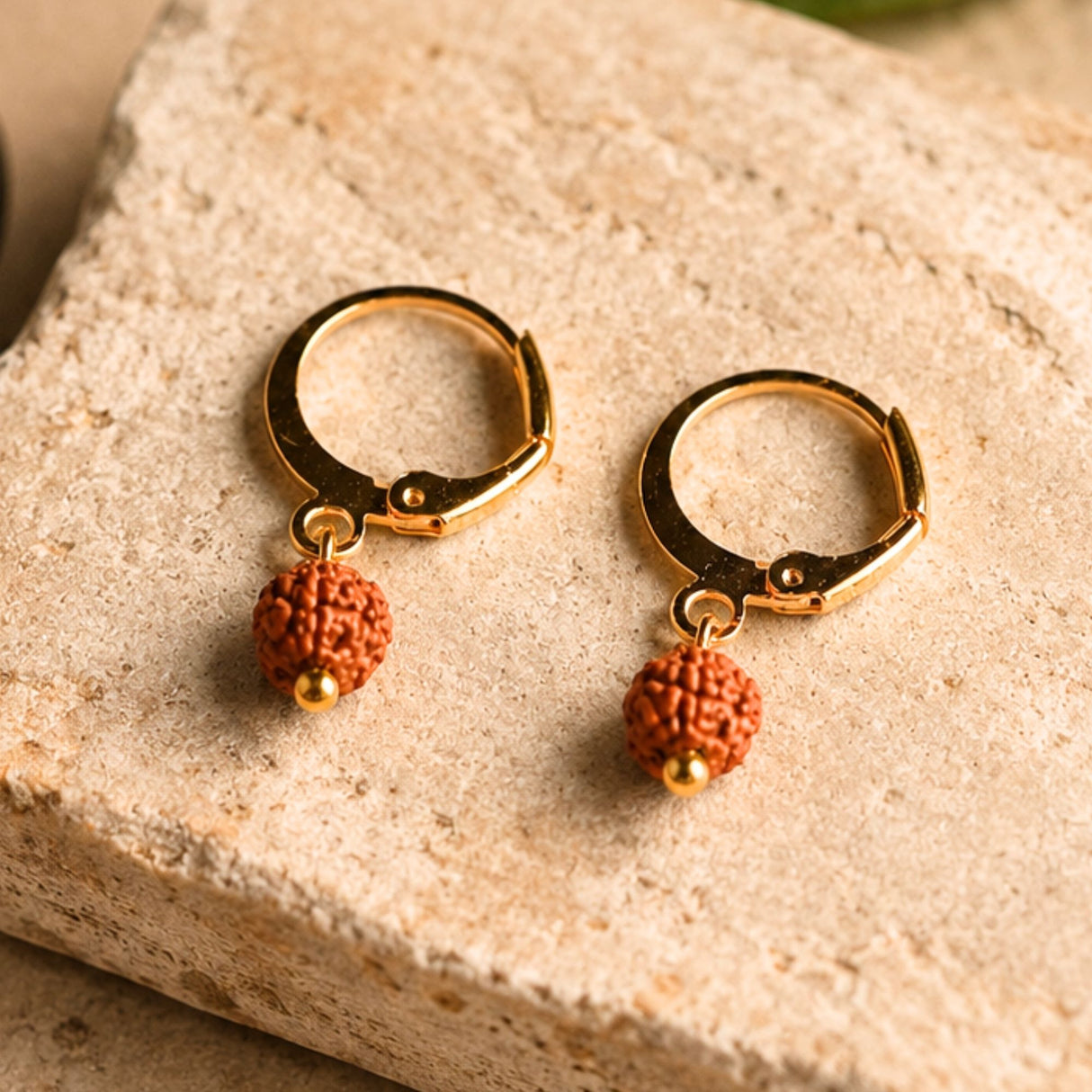 5 Mukhi Rudraksha Hoop Earings