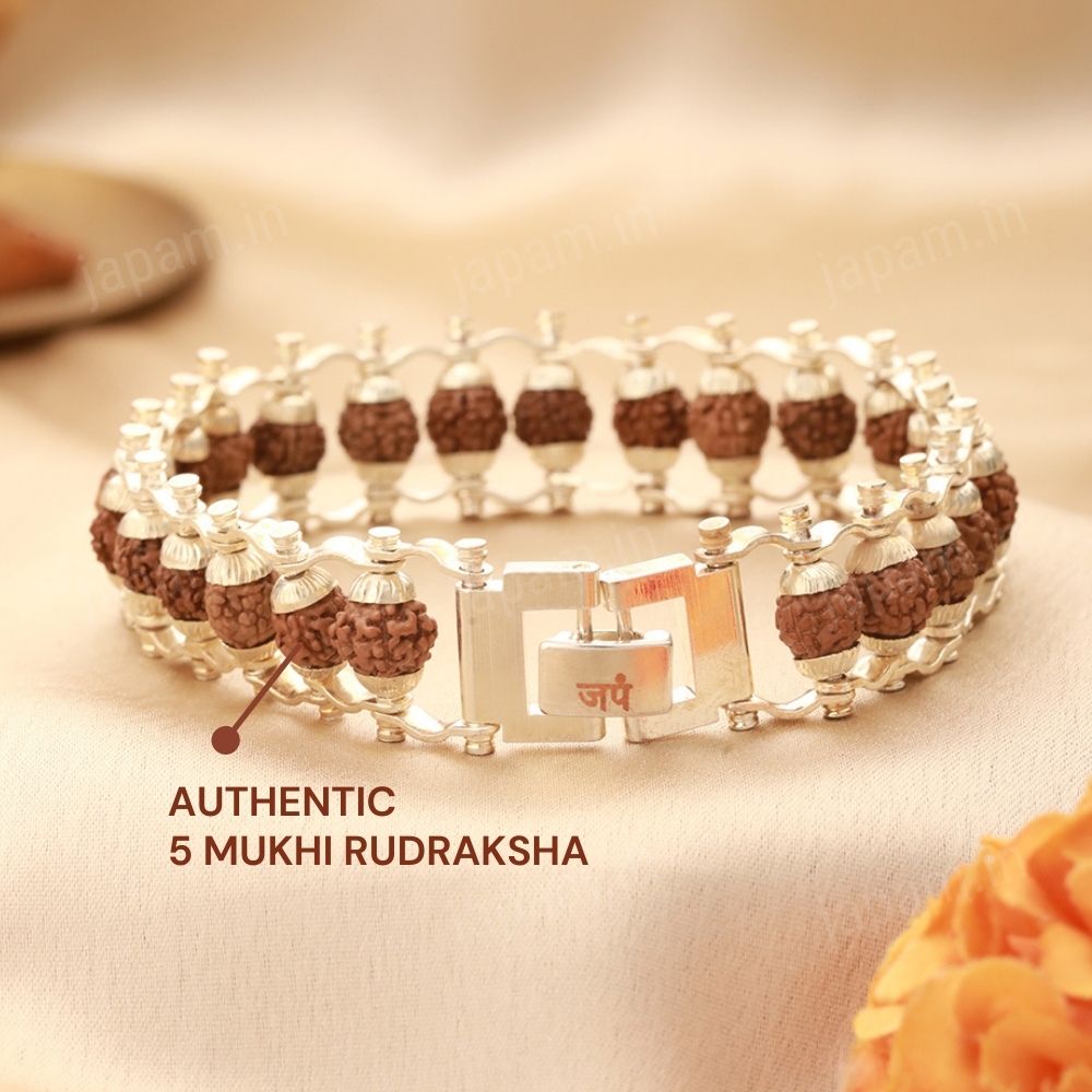 Silver Plated Modern Rudraksha Bracelet