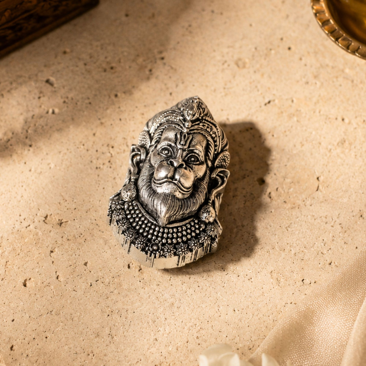 Silver Plated Veer Hanuman Brooch