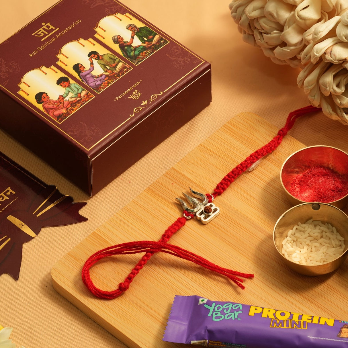 Shiv Trishul Rudraksha Rakhi Box