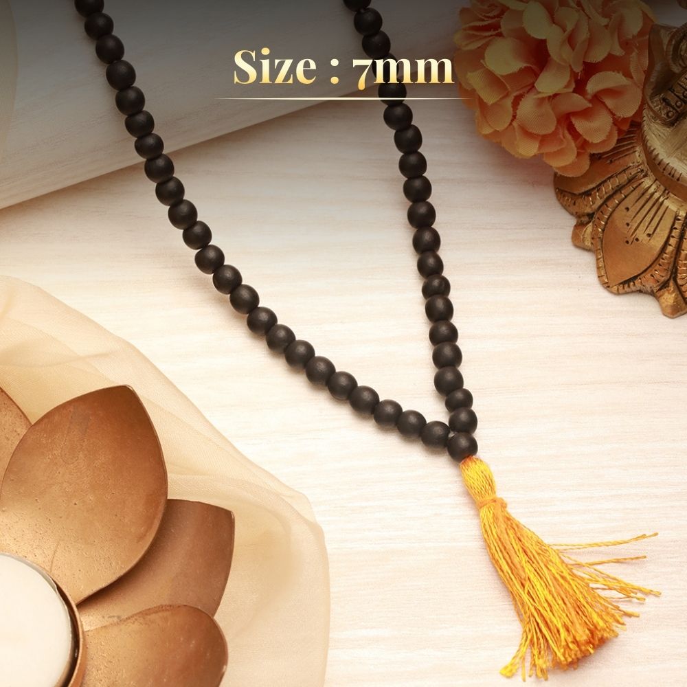 108+1 Divya Karungali Mala - Natural Ebony Wood Beads (Govt. Certified)