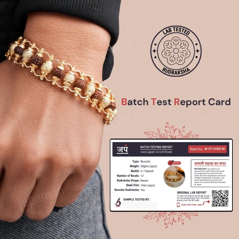 Gold Plated Golden Beads Modern Rudraksha Bracelet