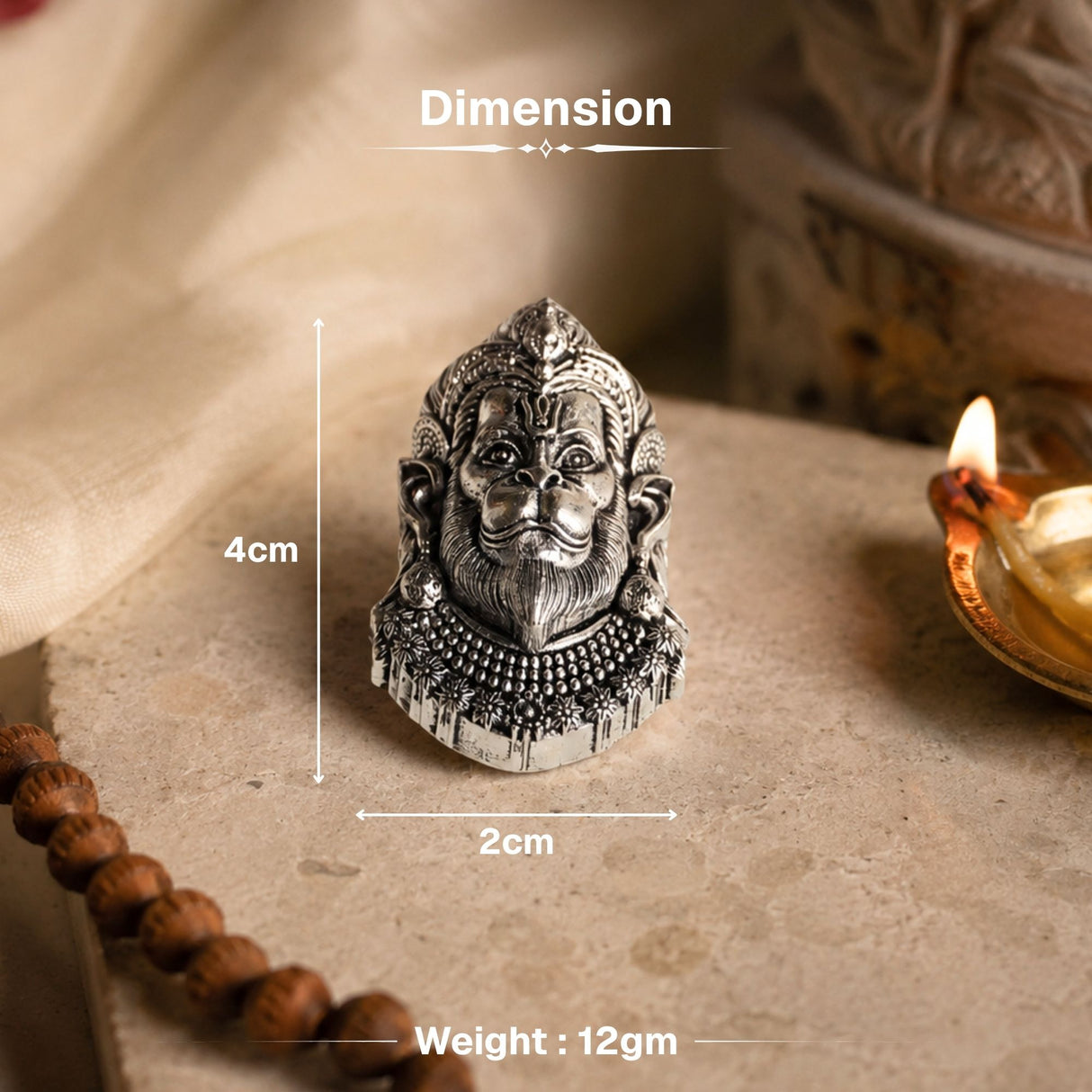 Silver Plated Veer Hanuman Brooch