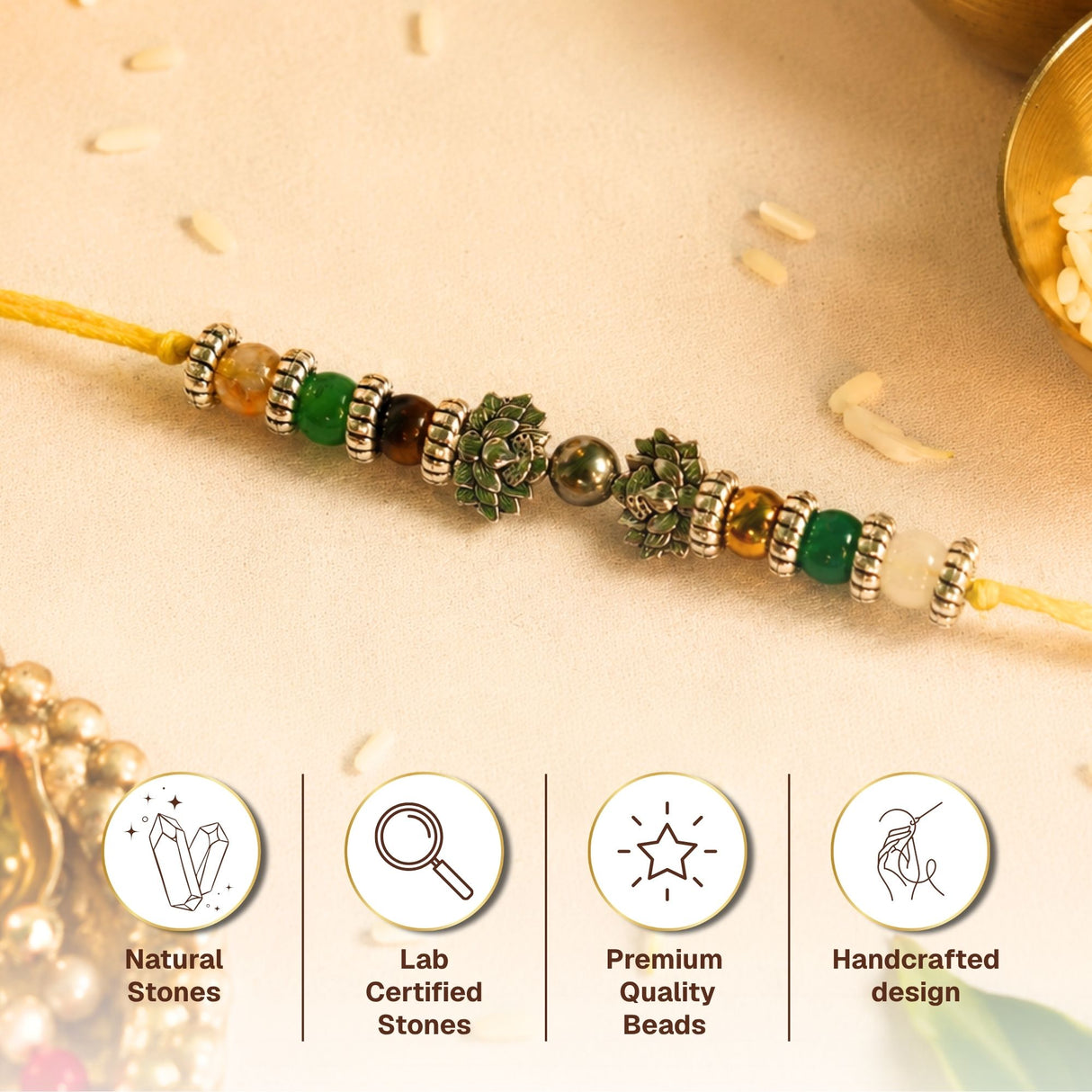 Lotus Dhanlabh Crystal Rakhi Box