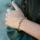 Gold Plated Elemental Rudraksha Bracelet For Women