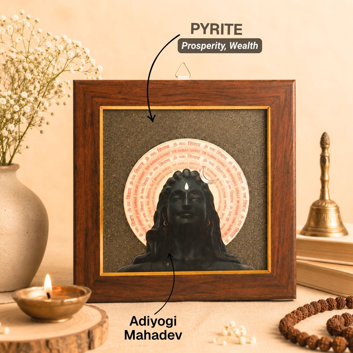 Adiyogi Pyrite Frame for Vaastu