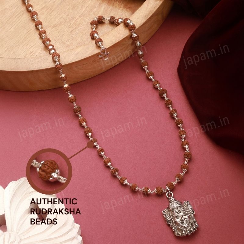 Silver Plated Mahakal Rudraksha Mala