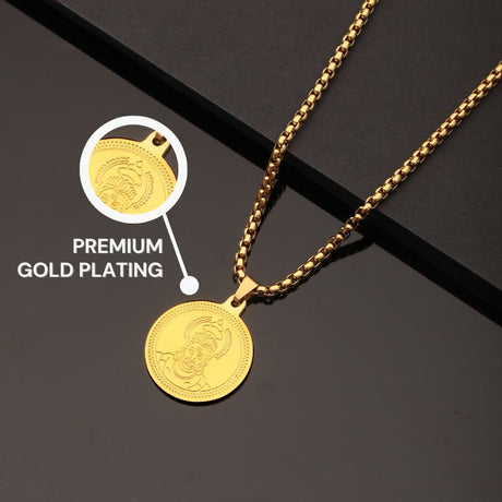 24K Gold Plated Hanuman Ji Coin Necklace