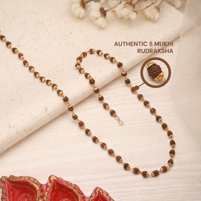 Gold Plated Eternal Grace Rudraksha Mala