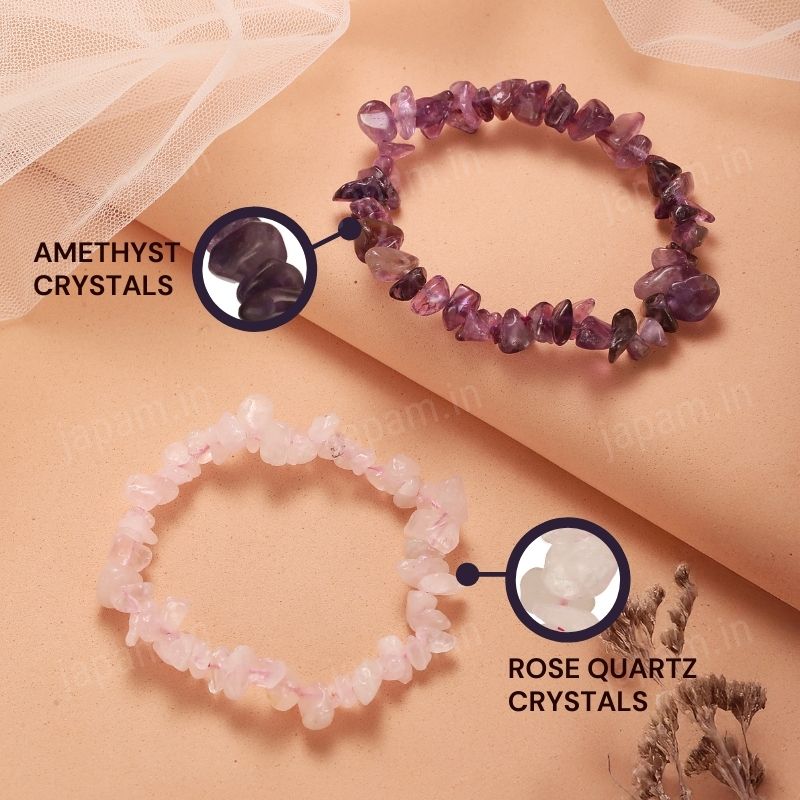 Dreamy Duo Combo with Rose Quartz and Amethyst Bands