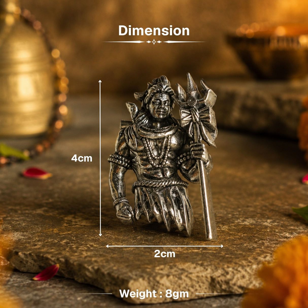 Silver Plated Fierce Shiva Brooch
