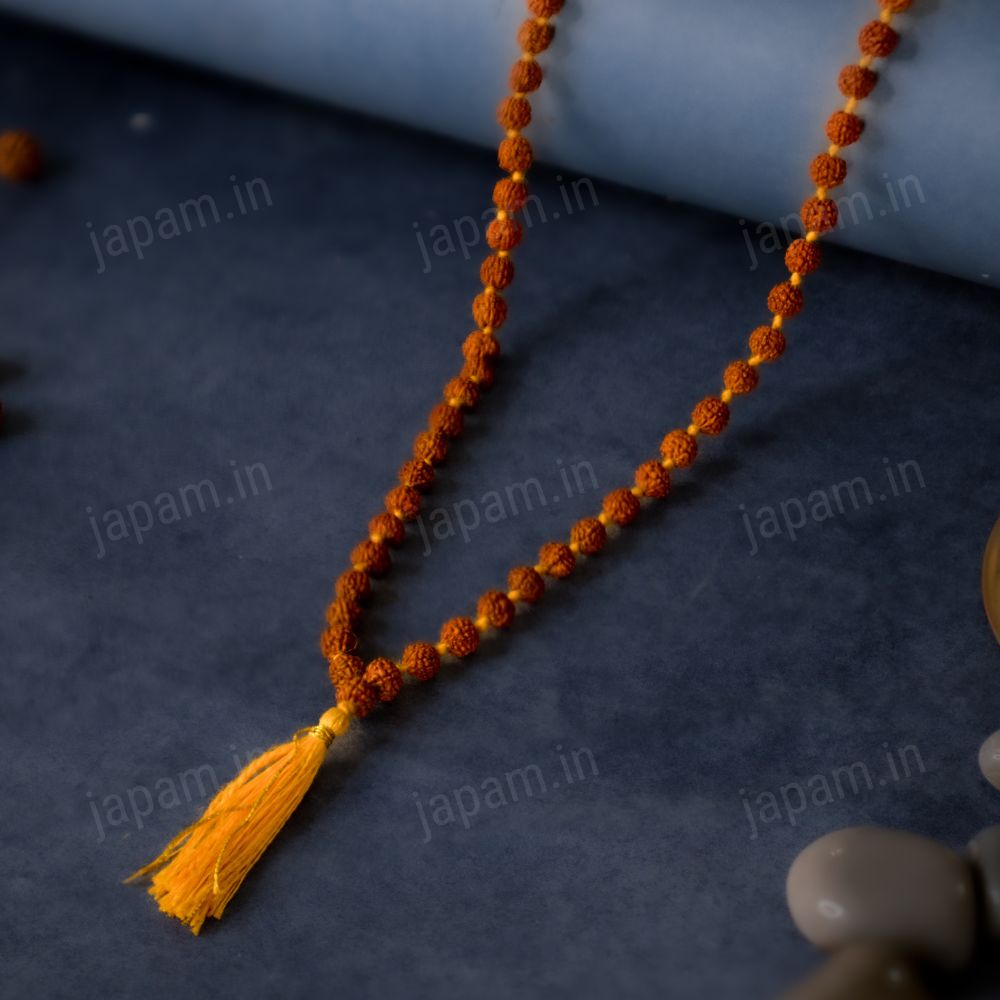 Brown Nanhe Rudraksha 108+1  Beads Mala for Kids