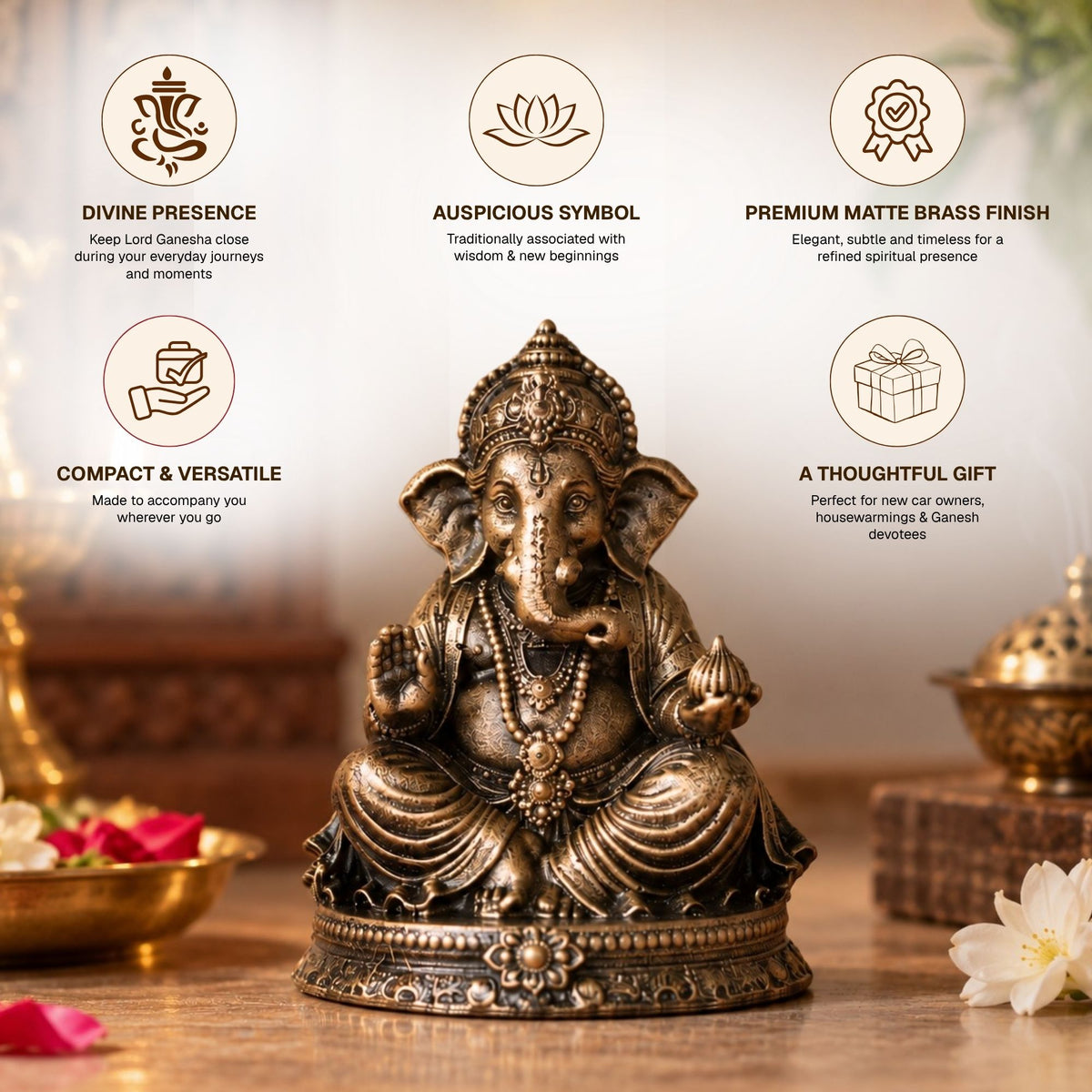 Shree Ganpatti Car Dashboard Idol