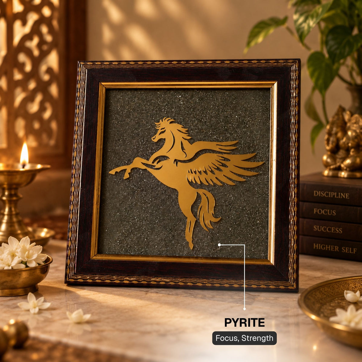 Flying Horse Raw Pyrite Frame