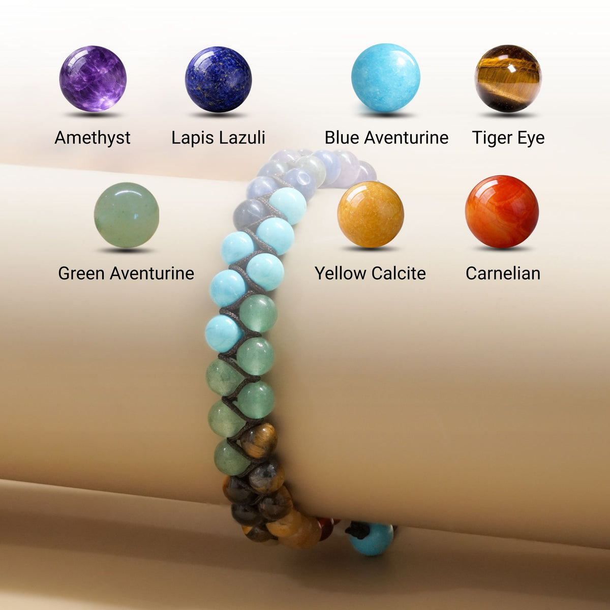 Seven Chakra Double Tie-Up Bracelet