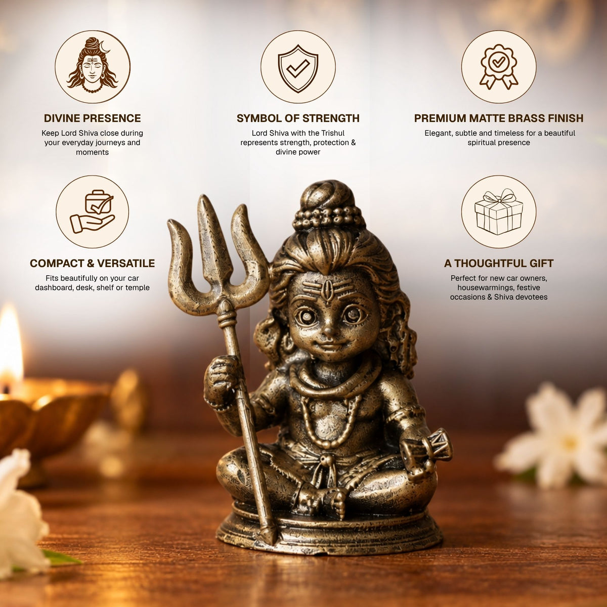 Bal Roop Mahadev Car Dashboard Idol