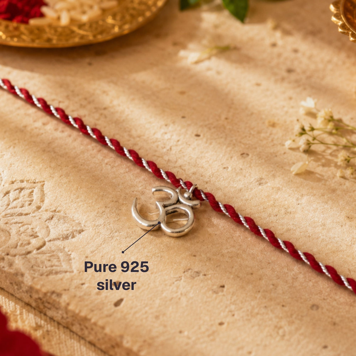 925 Silver Om Rakhi Box