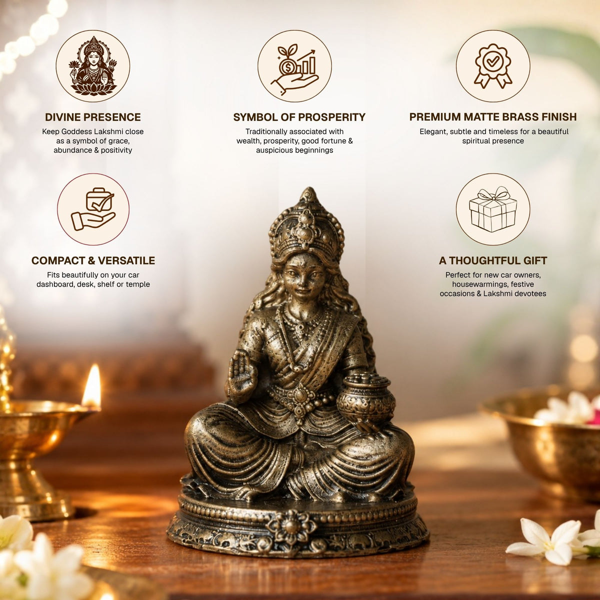 Shree Lakshmi Maa Car Dashboard Idol