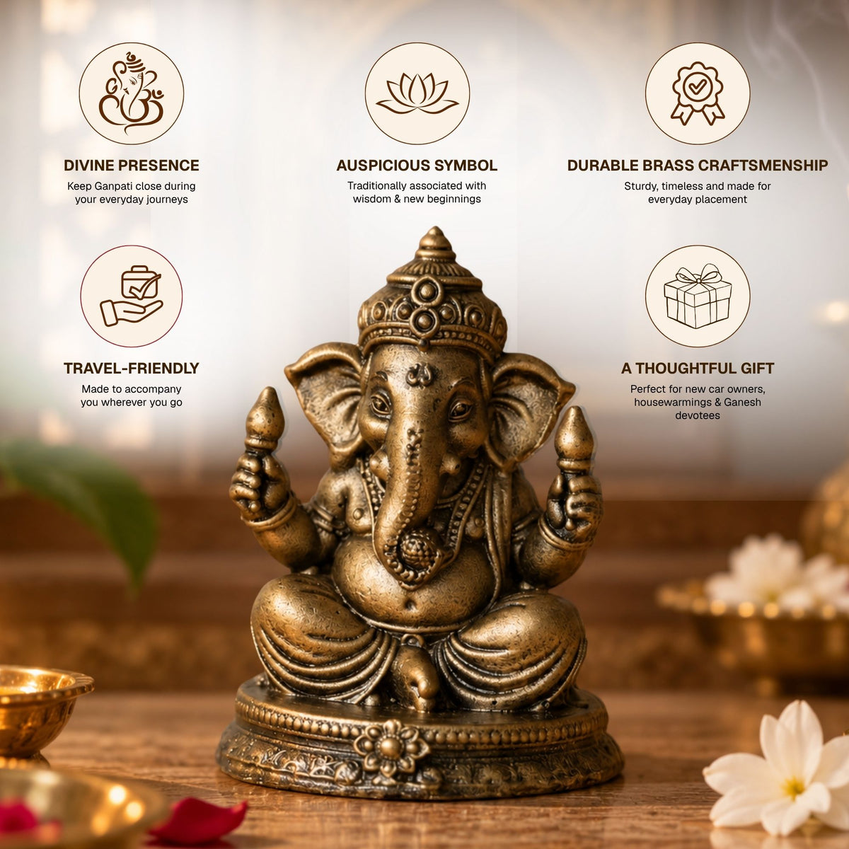 Vighnaharta Ganesh Car Dashboard Idol