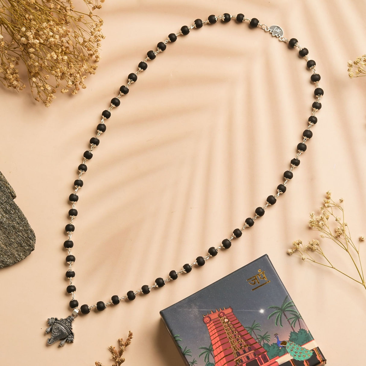 Silver Plated Ganesh Karungali Mala