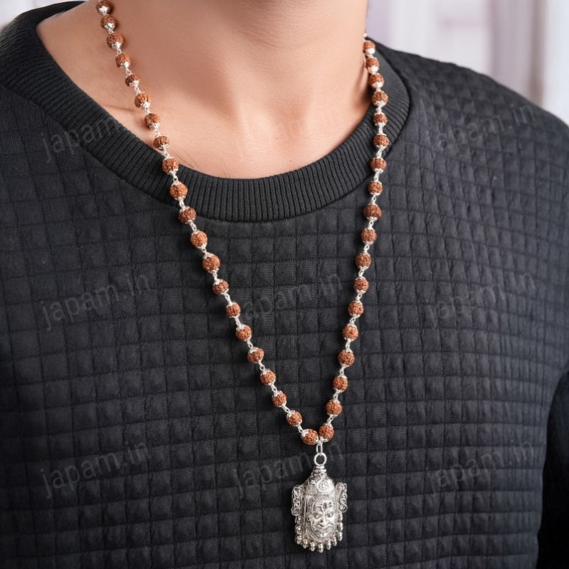 Silver Plated Mahakal Rudraksha Mala