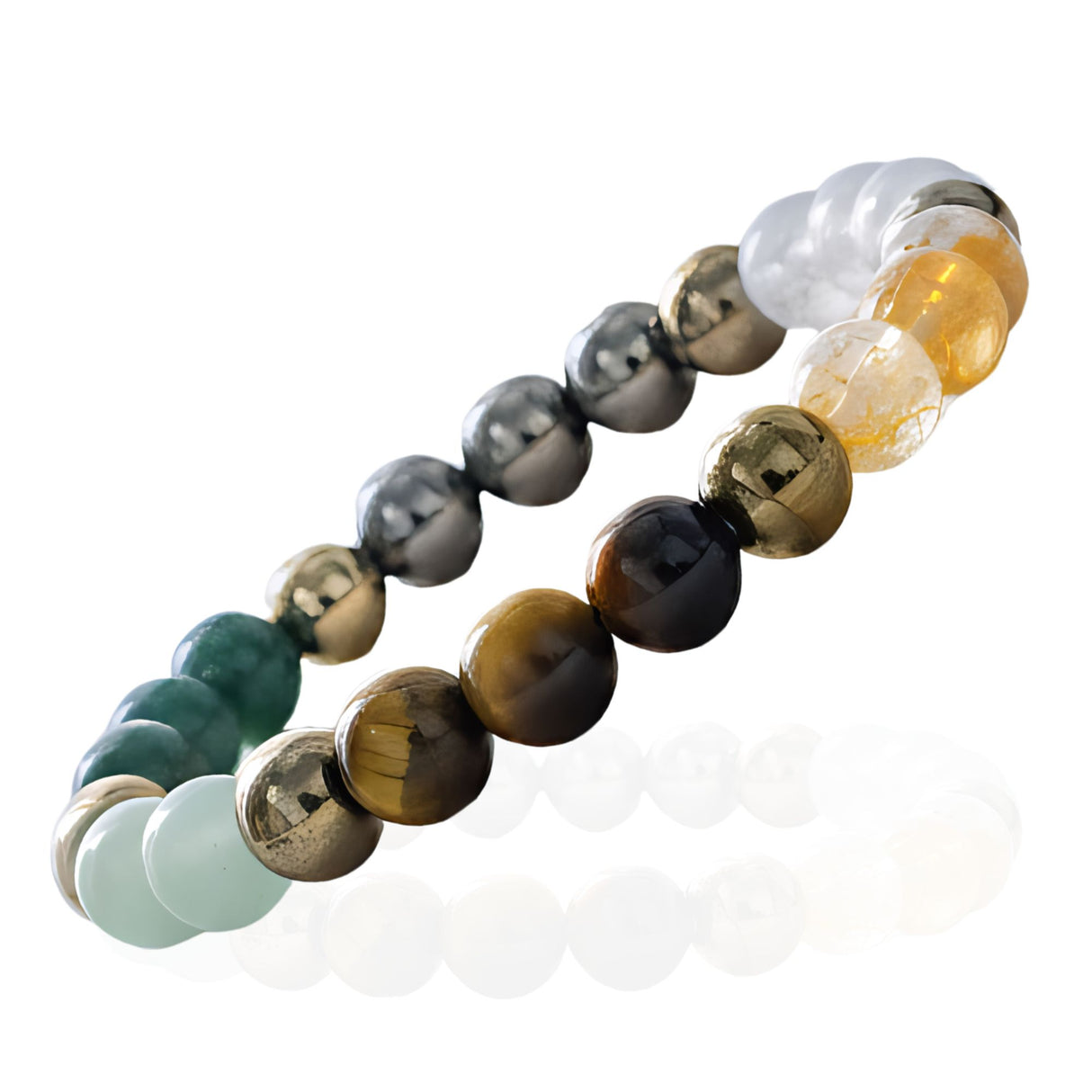 Dhanlabh Band with Pyrite, Tiger Eye, Citrine, Aventurine, Sphatik & Jade Beads