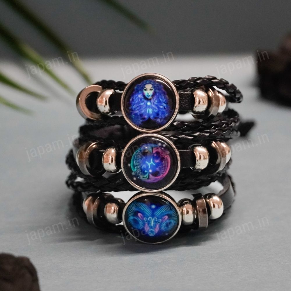 Zodiac Cosmic Leather Bracelet