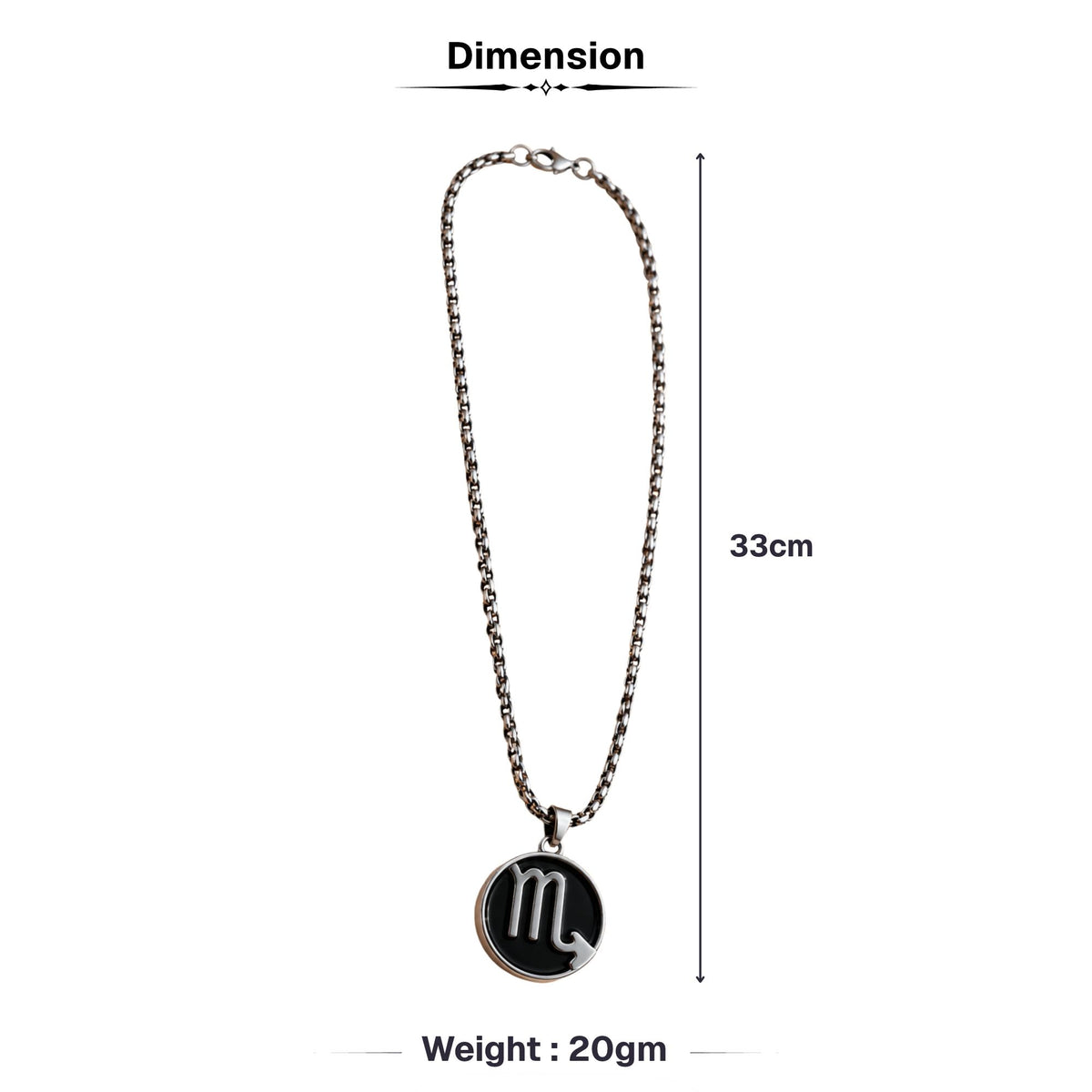Scorpio Zodiac Pendant with Black Onyx Stone
