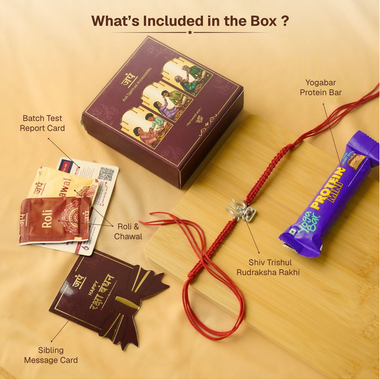 Shiv Trishul Rudraksha Rakhi Box