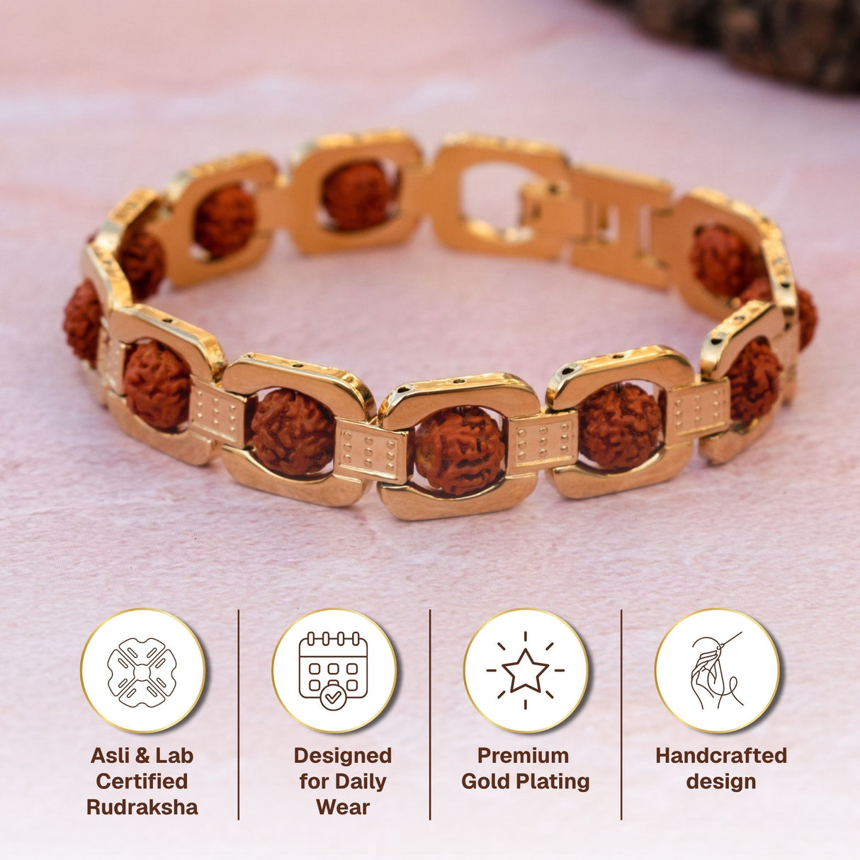 Gold Plated Essential Rudraksha Rakhi Box