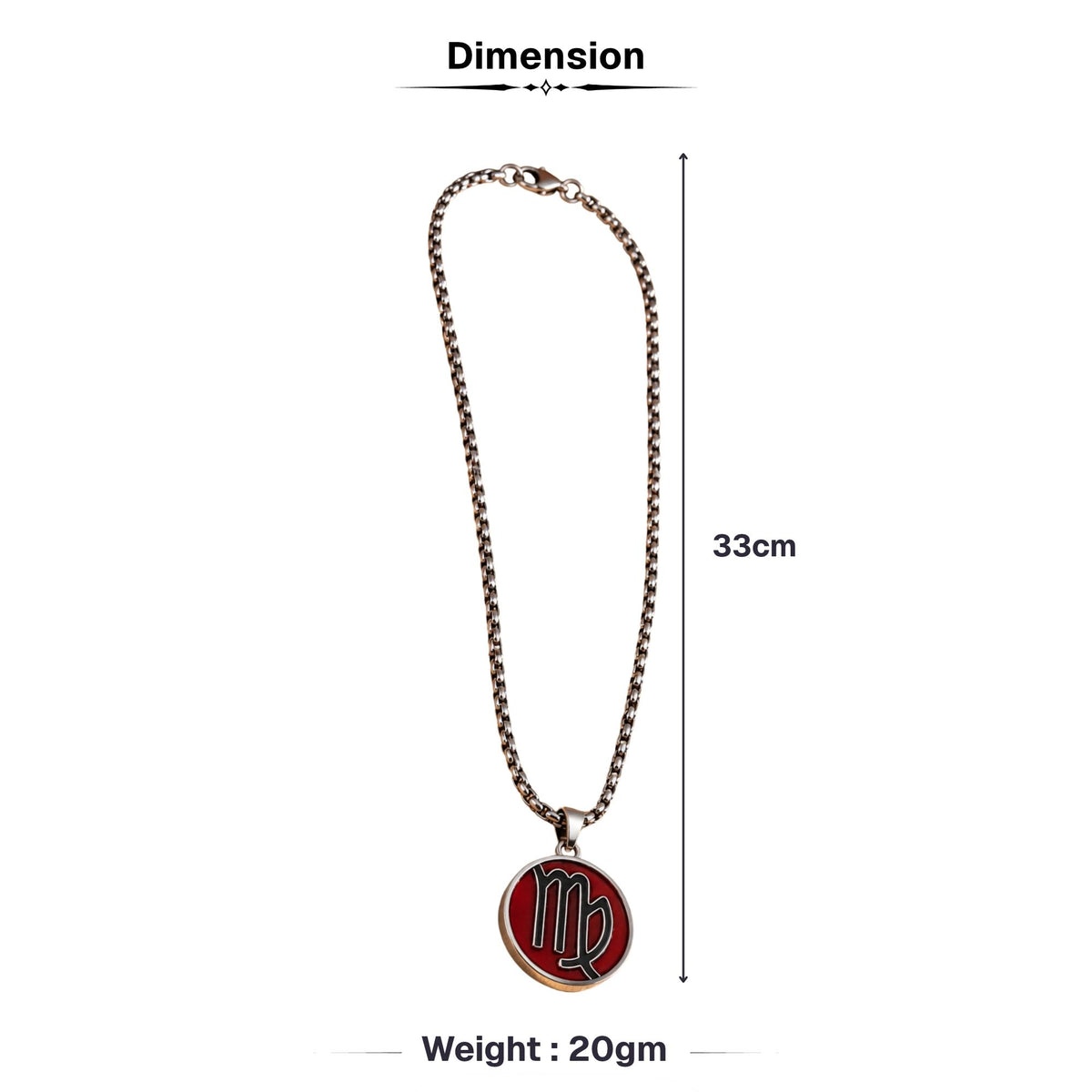 Virgo Zodiac Pendant with Carnelian Stone