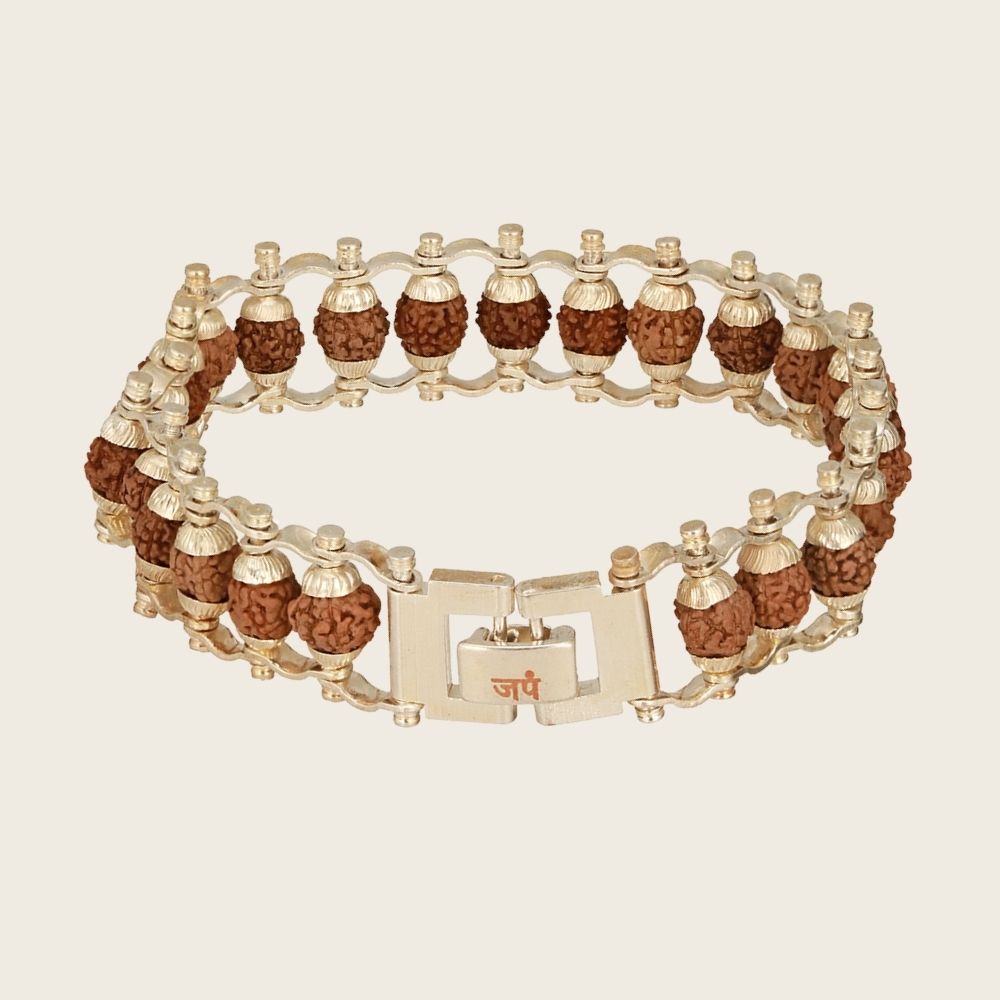 Silver Plated Modern Rudraksha Bracelet