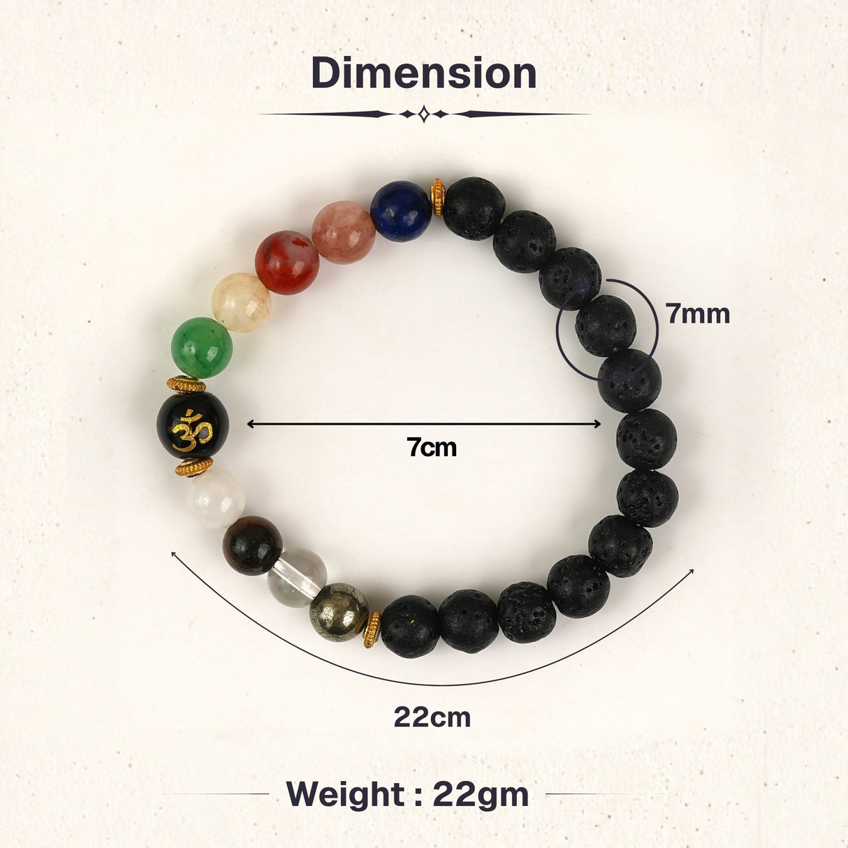 Navgrah Lava Beads Om Band