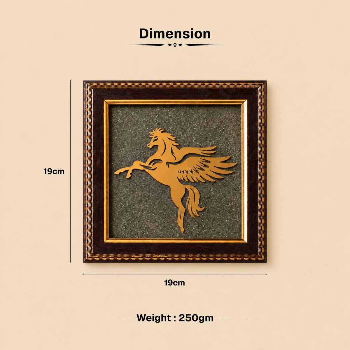 Flying Horse Raw Pyrite Frame
