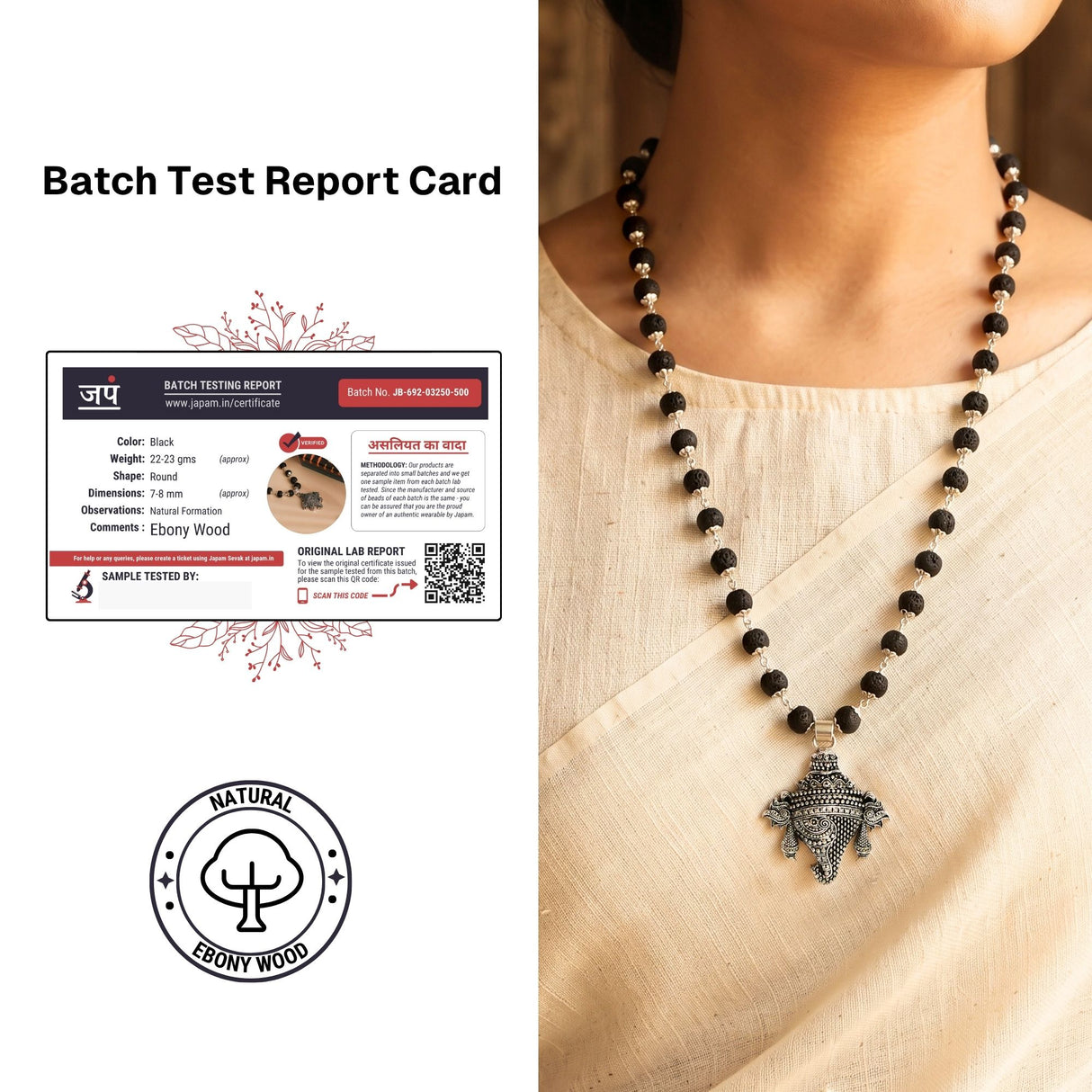 Silver Plated Ganesh Karungali Mala