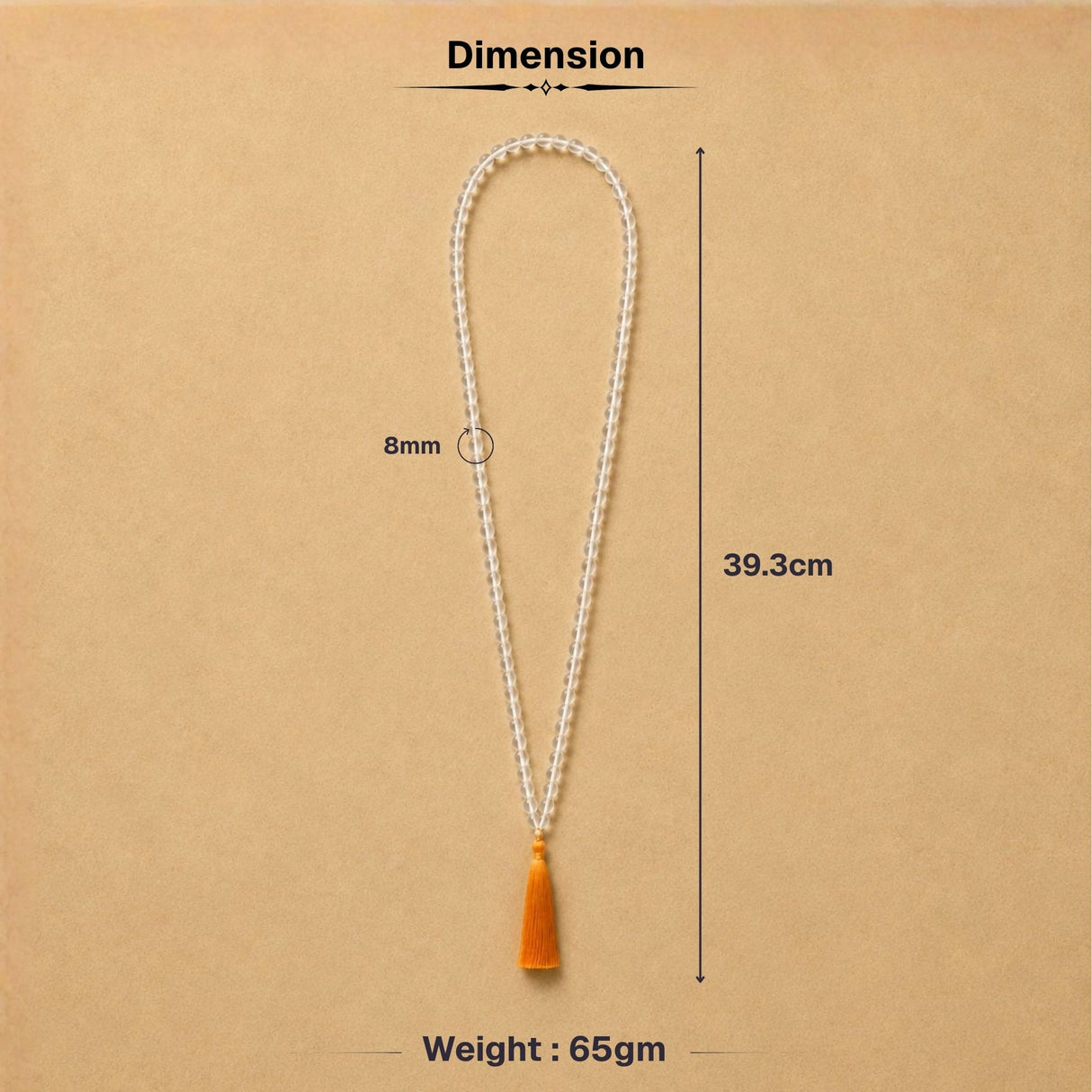 Natural Sphatik Mala - 108+1 Beads