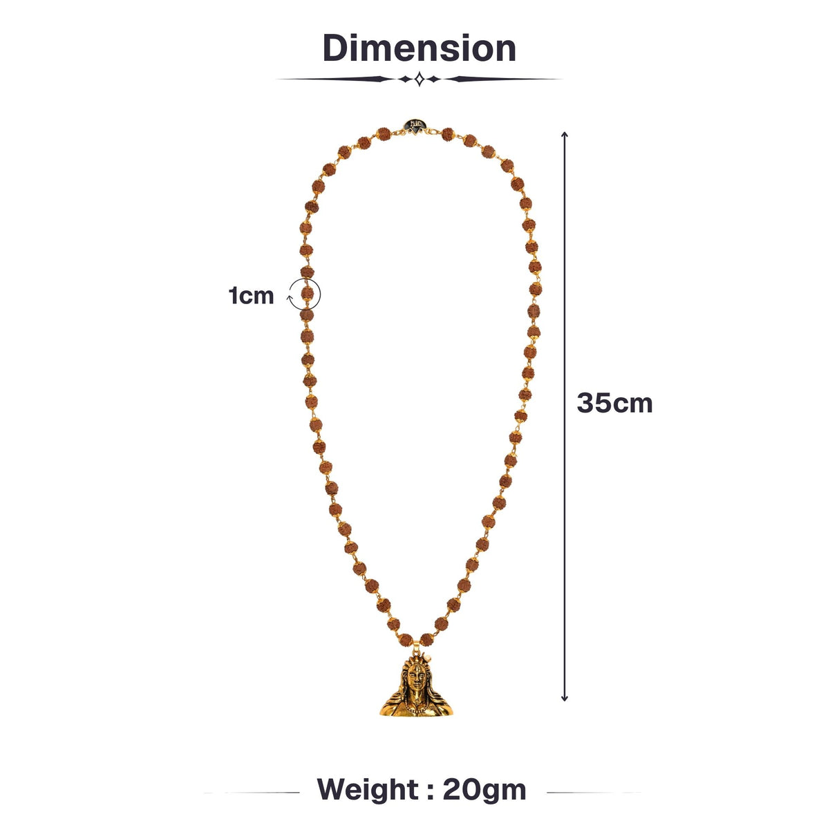 Gold Plated Adiyogi Rudraksha Mala