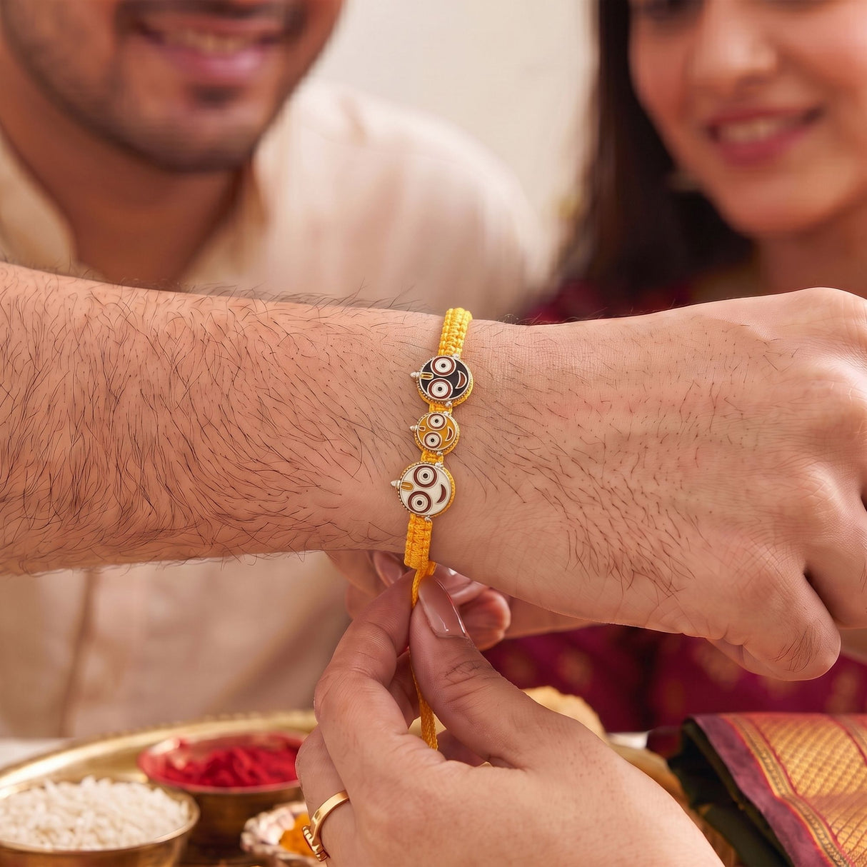 Jagannath, Balabhadra & Subhadra Meenakari Rakhi