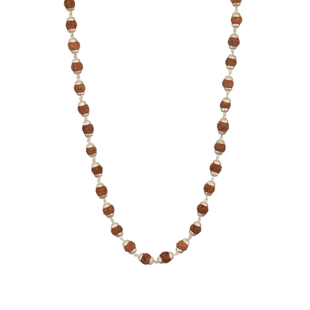 Silver Plated Elegant Rudraksha Mala