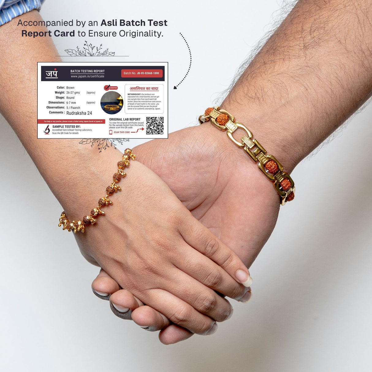 Gold Plated Essential + Elemental Rudraksha Rakhi Box for Bhaiya & Bhabhi