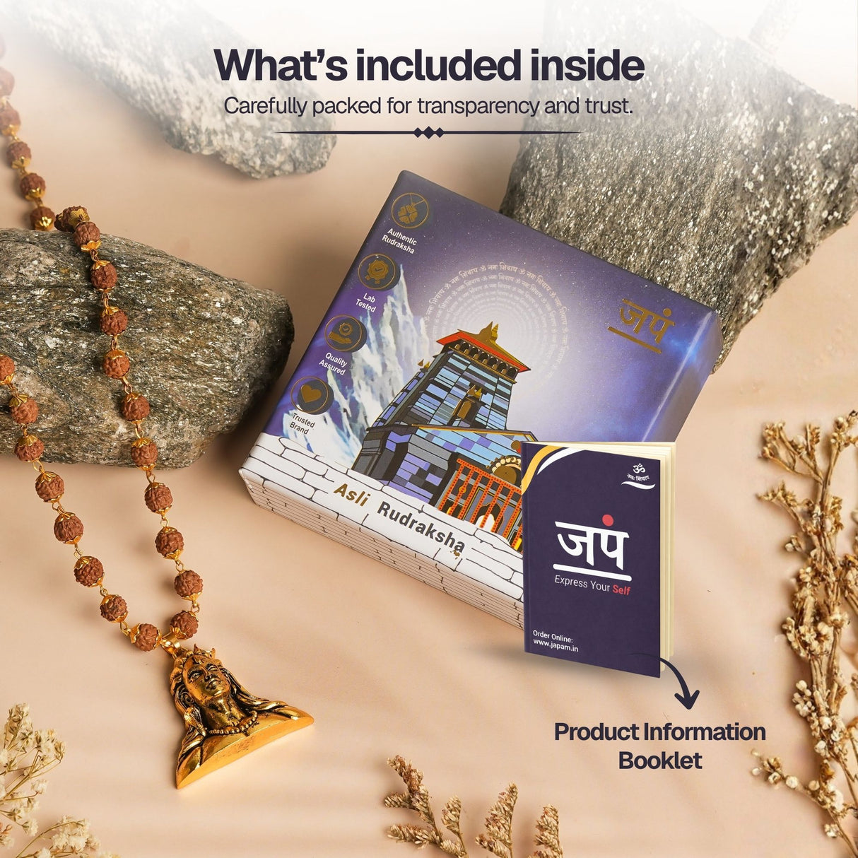 Gold Plated Adiyogi Rudraksha Mala