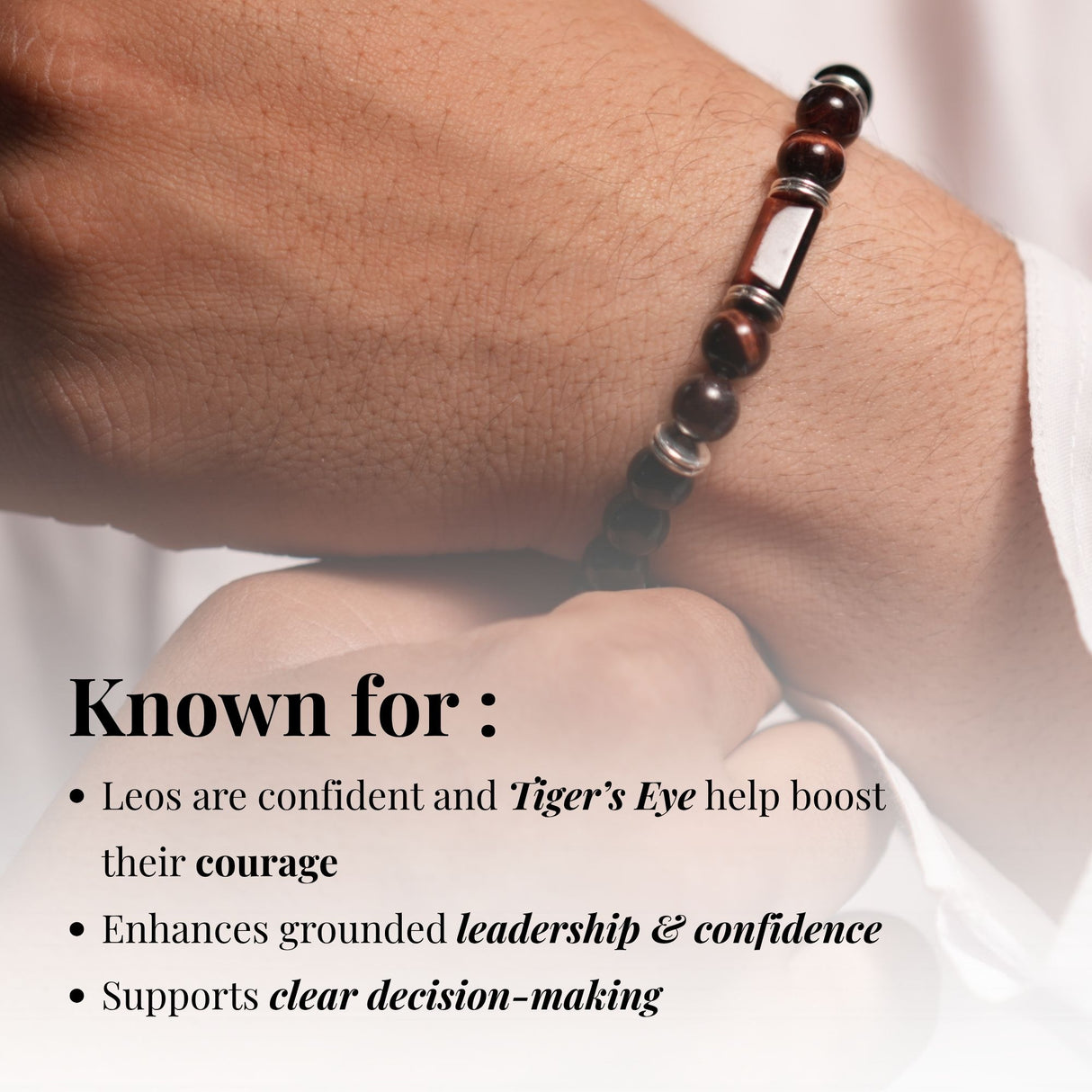 Tiger's Eye Zodiac Band – Leo (सिंह राशि)