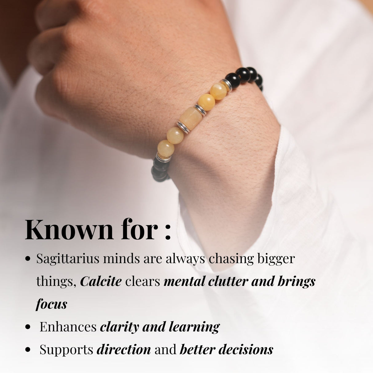 Yellow Calcite Zodiac Band – Sagittarius (धनु राशि)