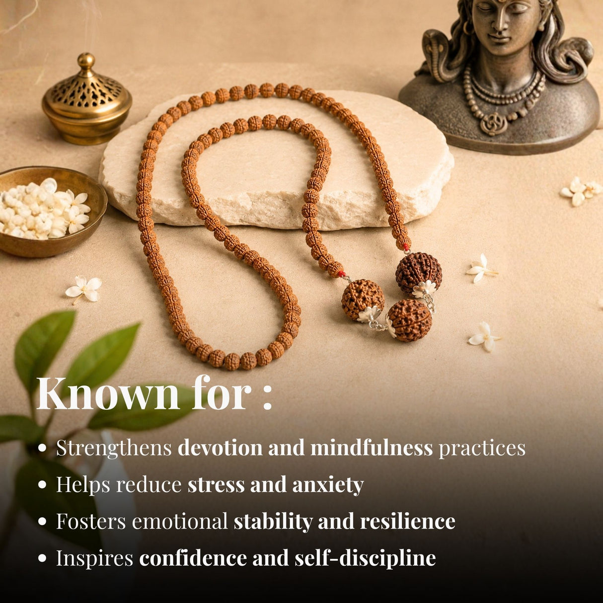 Buddhi Vardhak Kawach Mala with 4 & 6 Mukhi Rudraksha